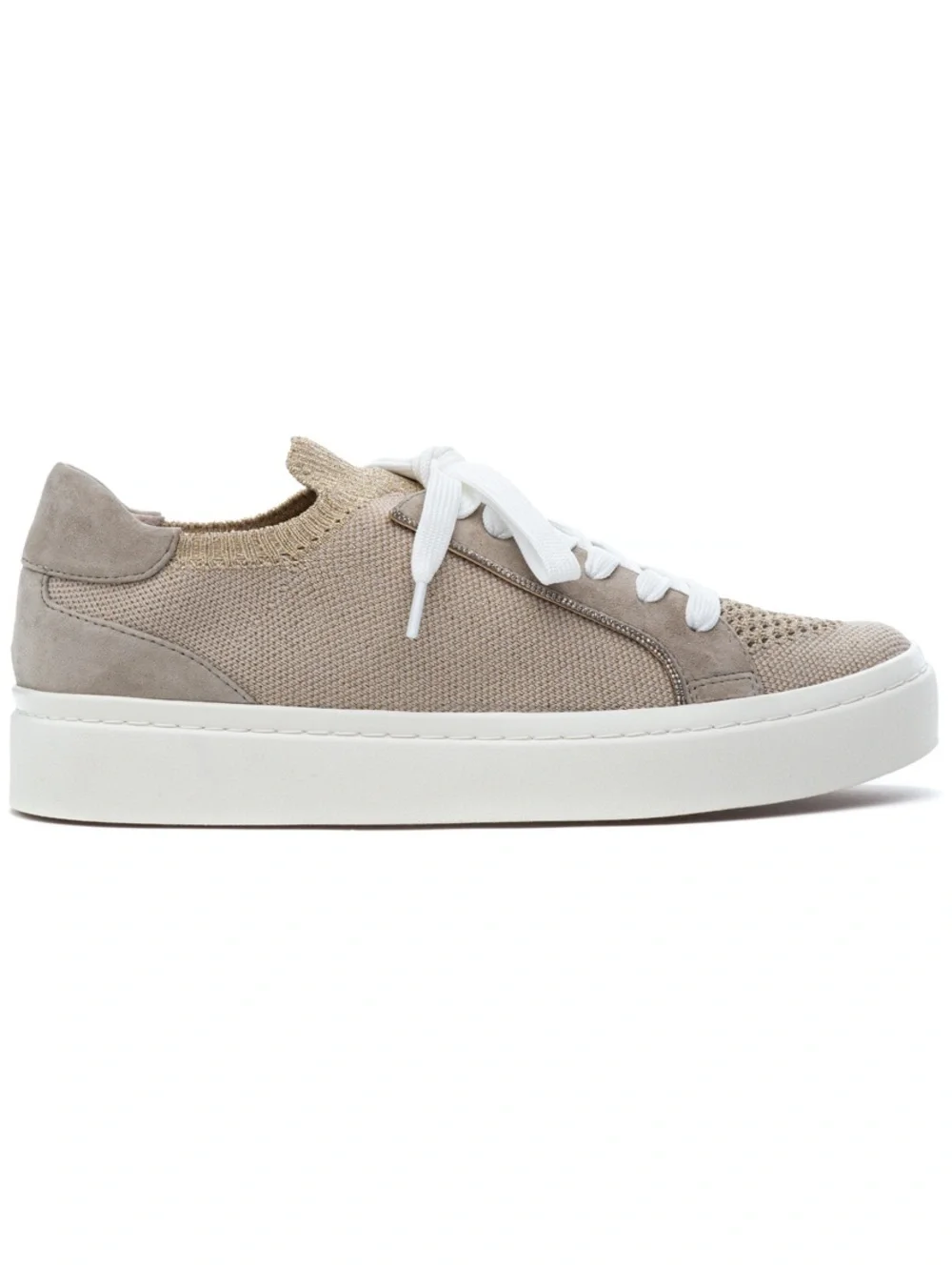VANELi Sport Yaqira Metallic Knit Suede Platform Sneakers Light Taupe - Size 9.5